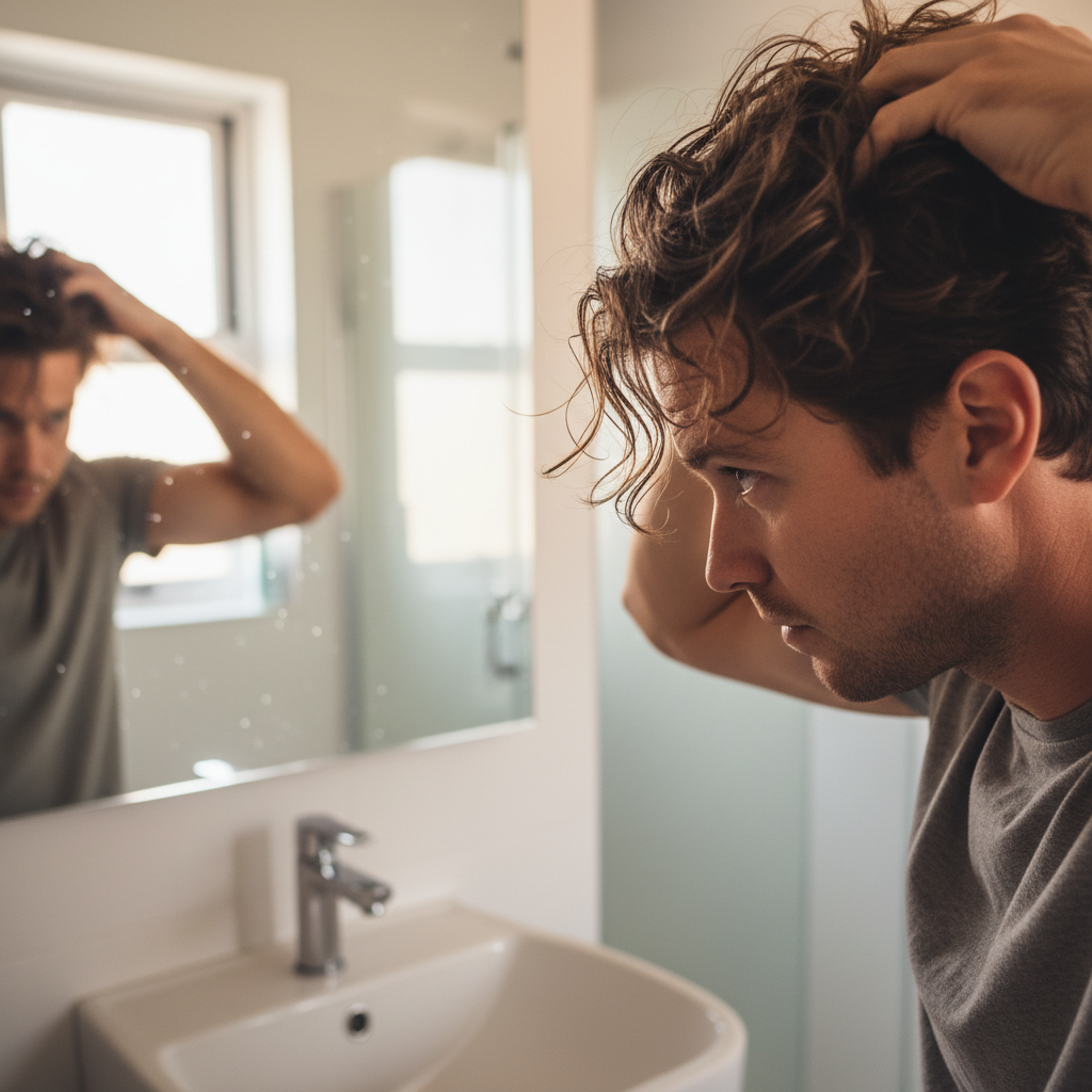 Applying hair fibers to dry styled hair
