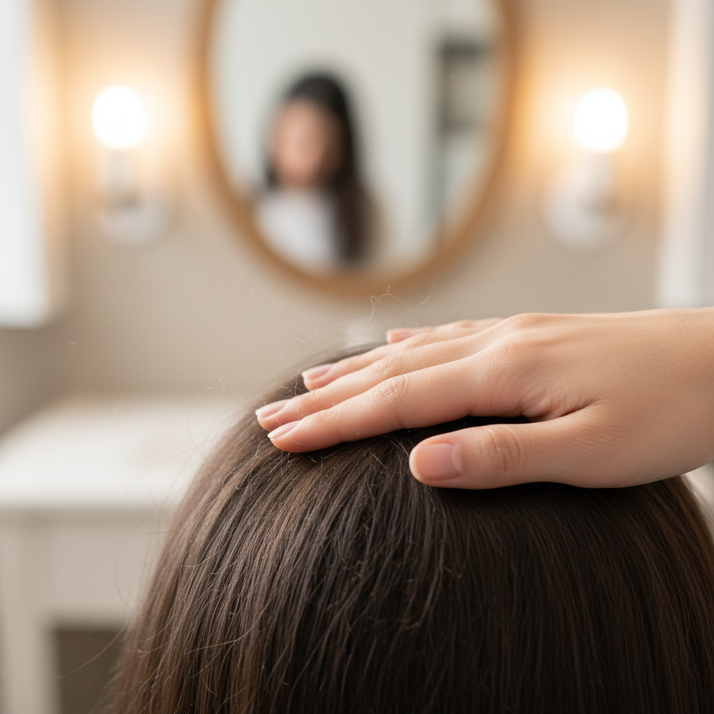 Gentle patting technique for hair fiber application